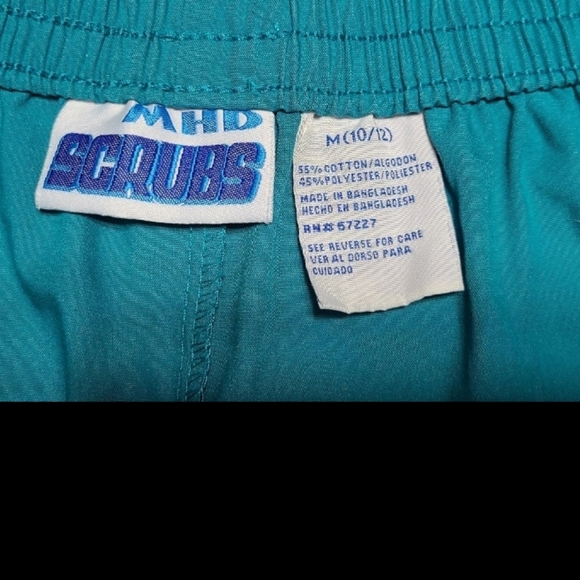 Scrub Pants NWOT Turquoise Medium (10-12) MHD Scrubs - Picture 4 of 5
